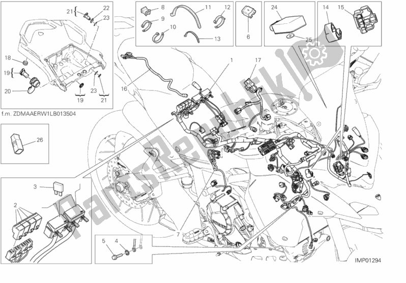 Toutes les pièces pour le 18b - Faisceau De Câbles du Ducati Multistrada 1260 Enduro Touring 2020
